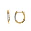 Pendientes aros ovalado en baño de oro con circonitas de Salvatore Plata 136A0651